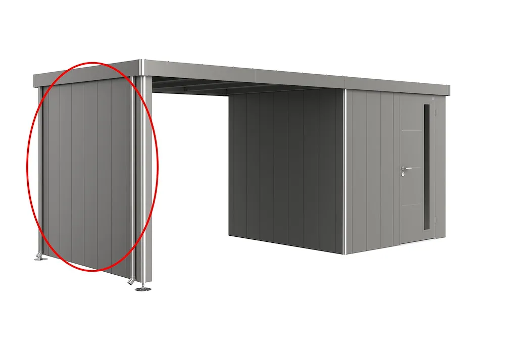 Seitenwand f&uuml;r Seitendach zu