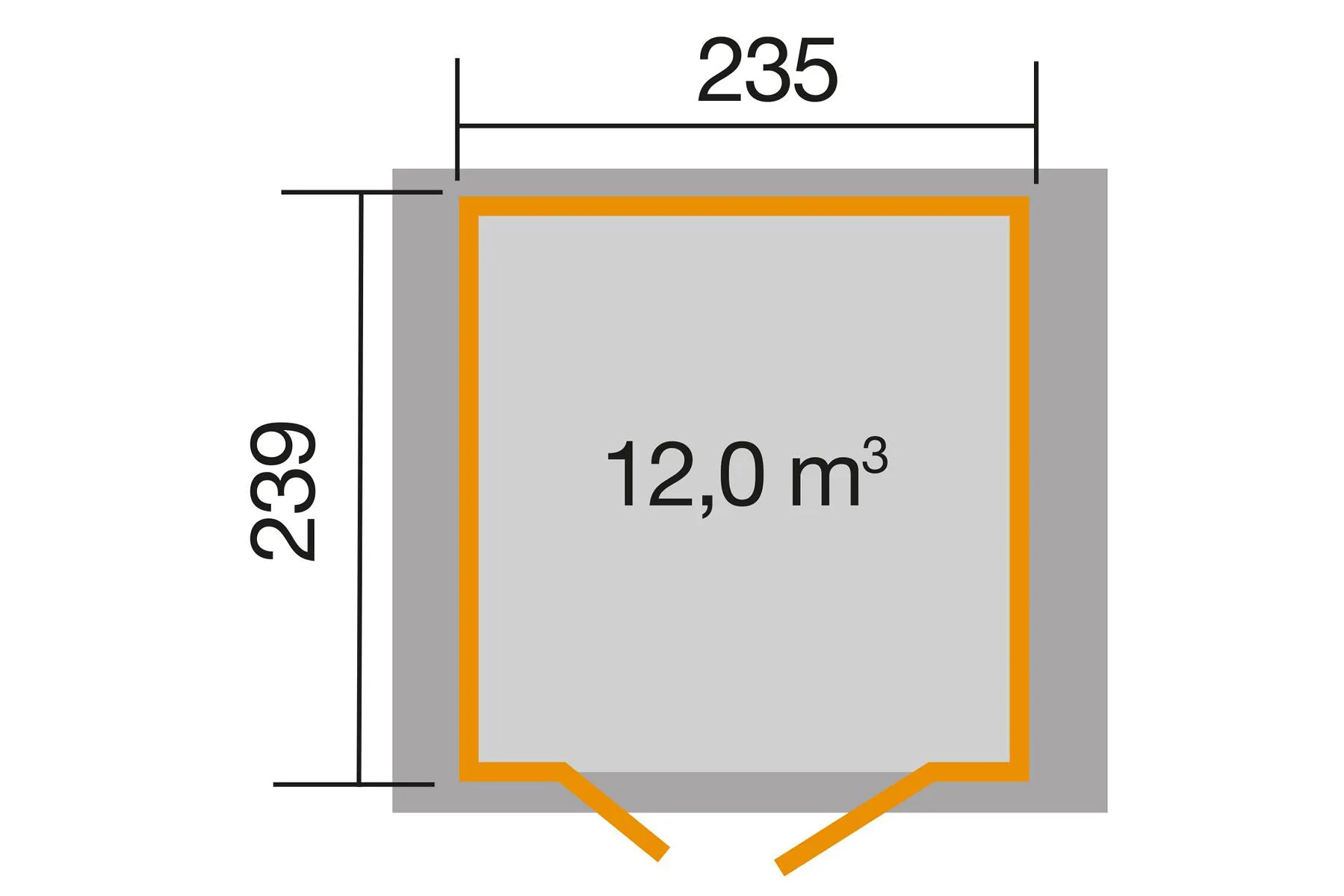 Gartenhaus 224 A Gr. 2, grau