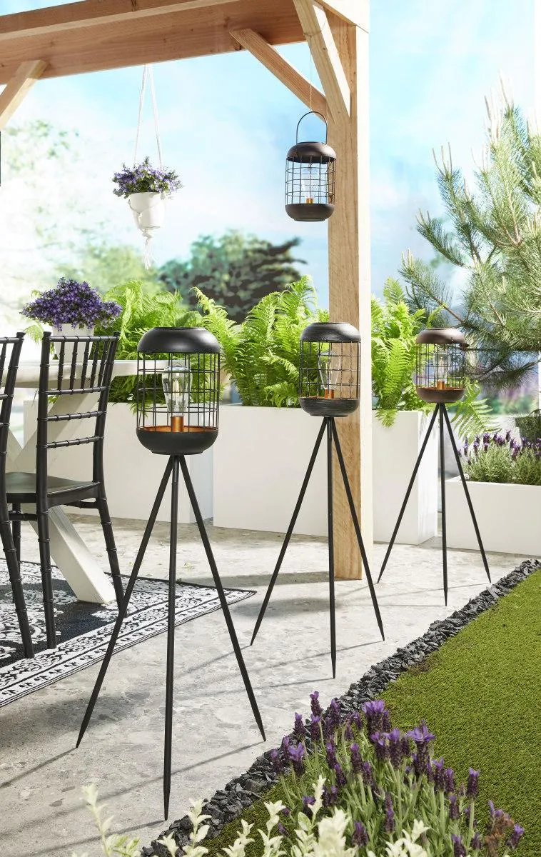 LED Solar Dreibein Laterne