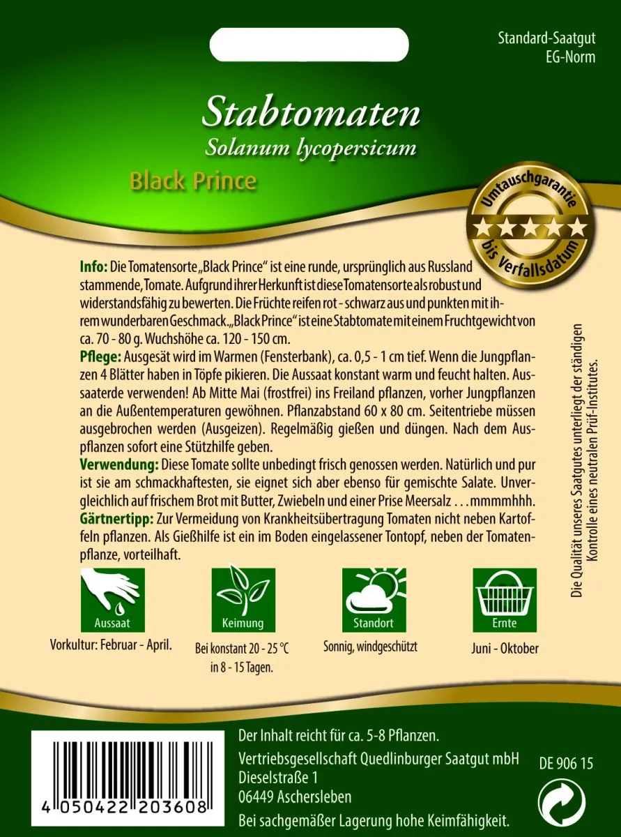 Tomaten Stab- Black Prince
