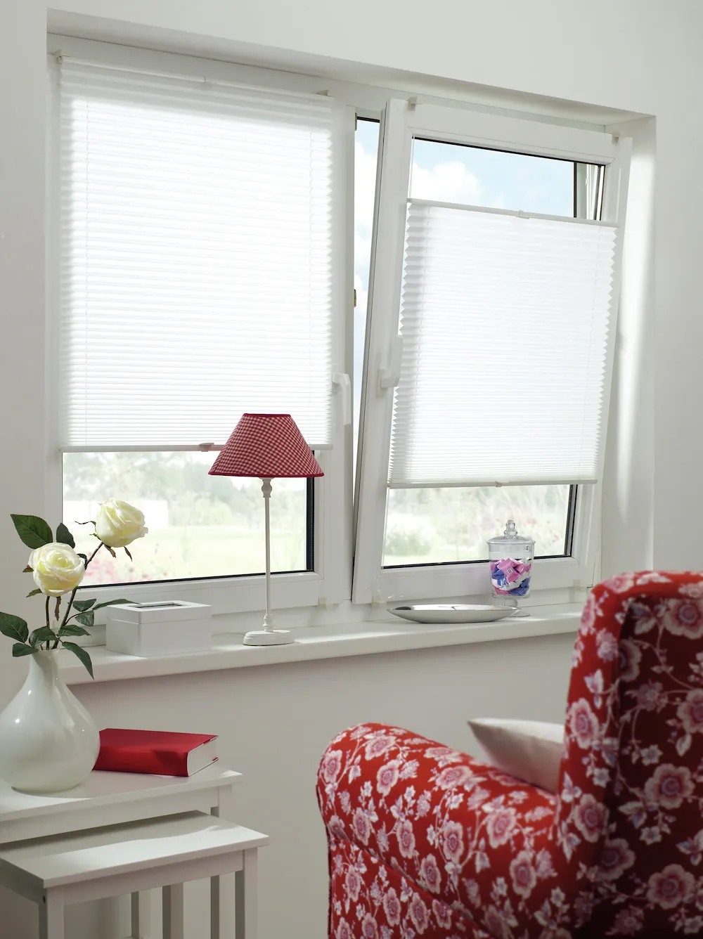 EF Plissee m. 2 Bedienschienen