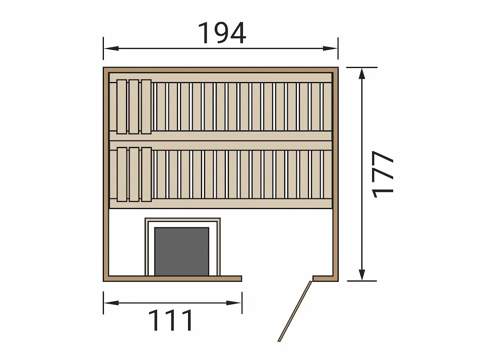 Elementsauna HALMSTAD 2 GT,