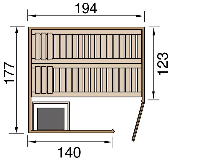 Elementsauna VARBERG Eck 2 GT,