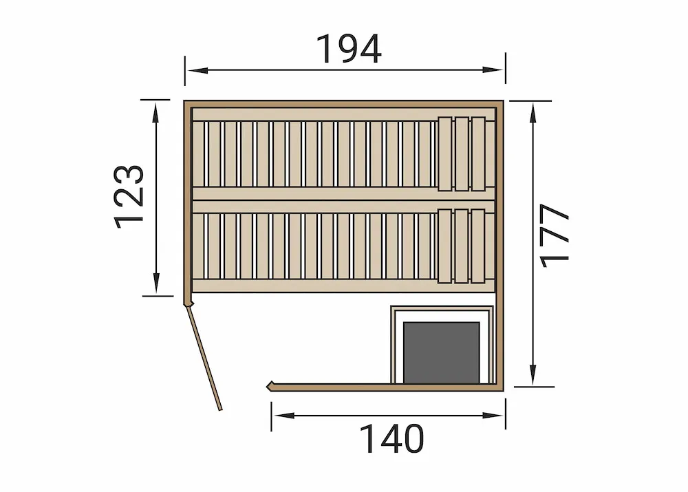 Elementsauna VARBERG Eck 2 GT,