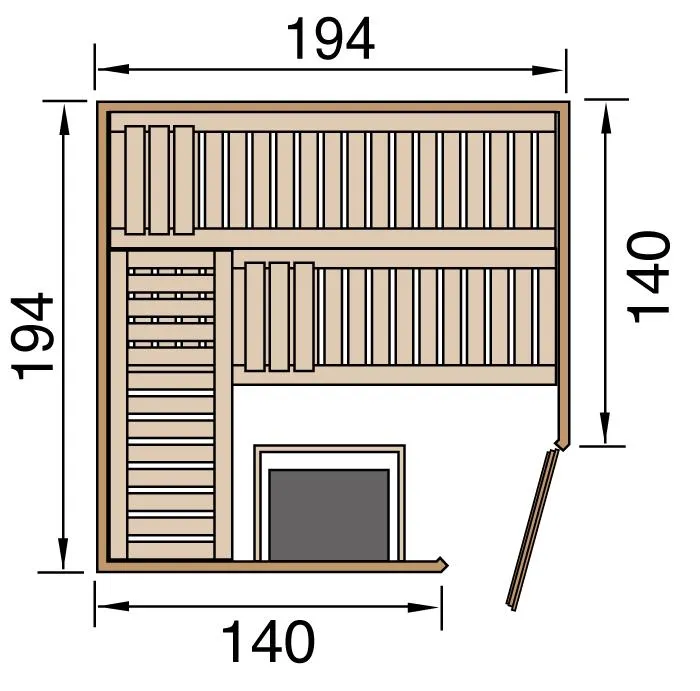 Elementsauna VARBERG 3 HT,