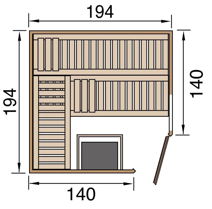Elementsauna VARBERG 3 GTF,
