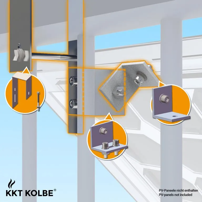 Balkonmontageset f&uuml;r eckige Gel&auml;nder