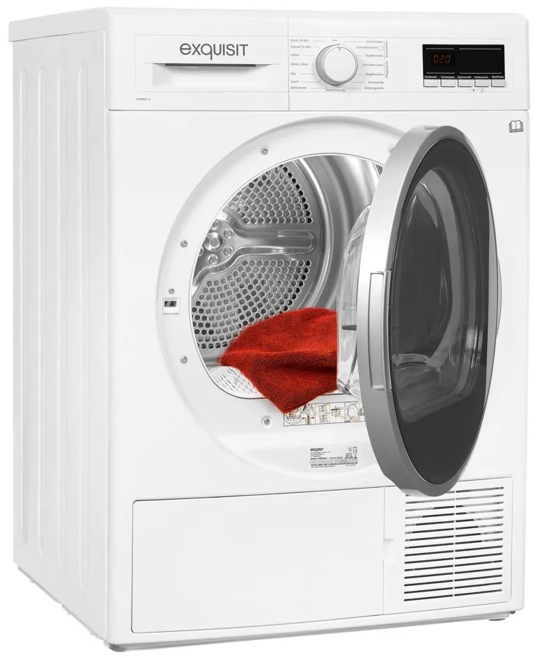 Exqisit W&auml;rmepumpentrockner 8 KG, wei&szlig;