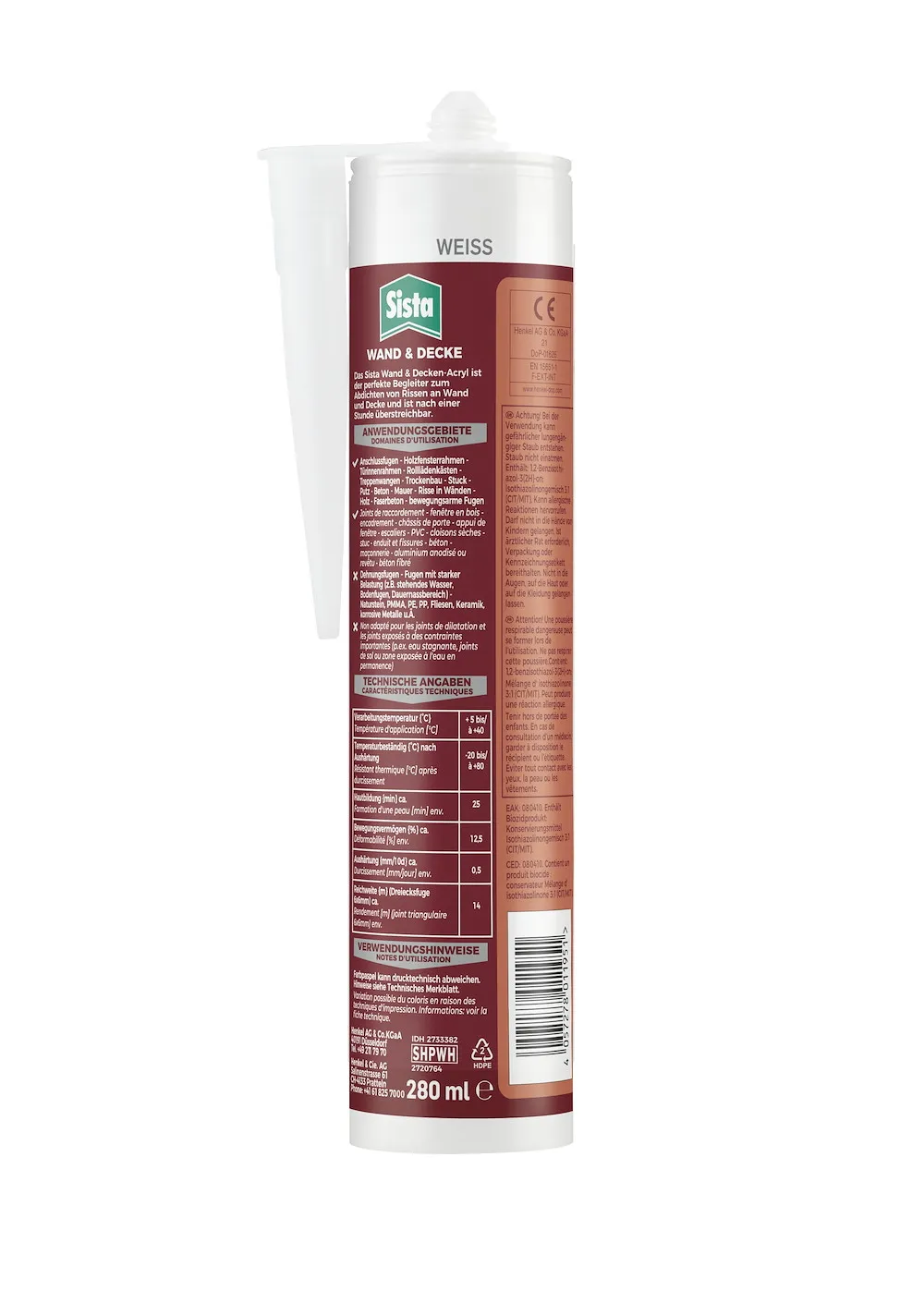 Sista Wand & Decke Acryl weiss