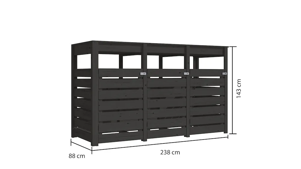 3er M&uuml;lltonnenunterstand