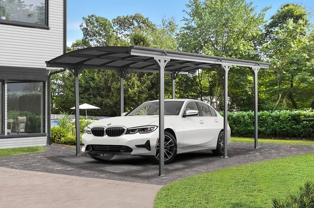 Carport mit gew&ouml;lbtem Dach