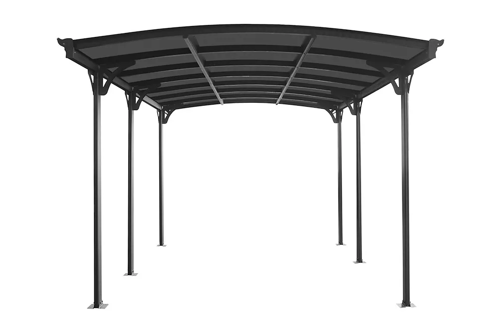 Carport mit gew&ouml;lbtem Dach