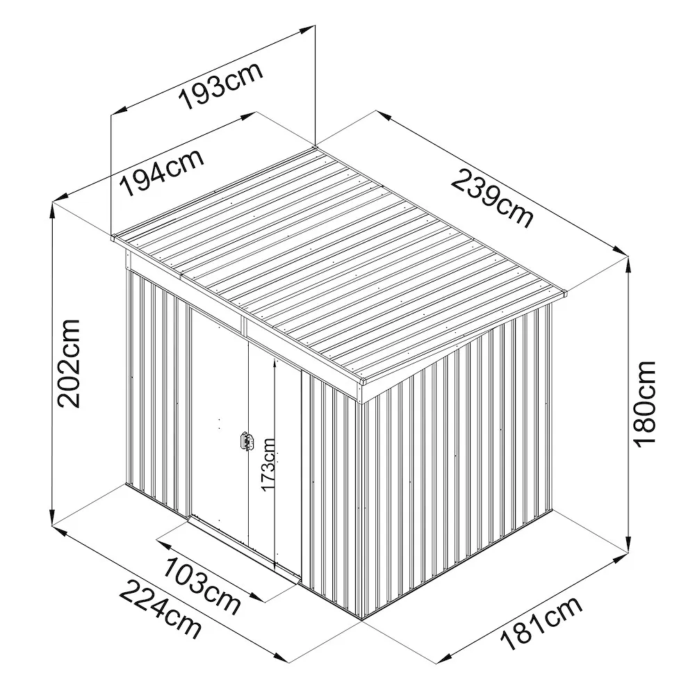Ger&auml;tehaus mit Pultdach anthr.
