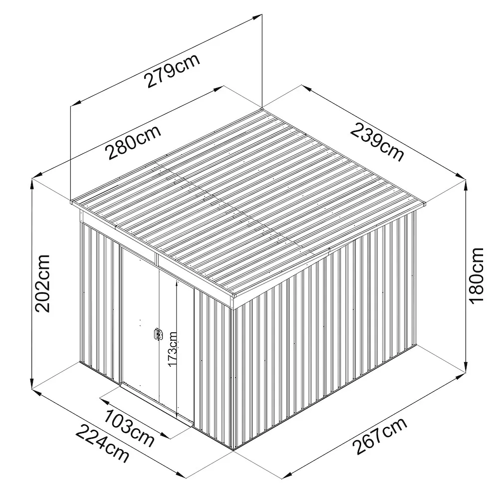 Ger&auml;tehaus mit Pultdach anthr.