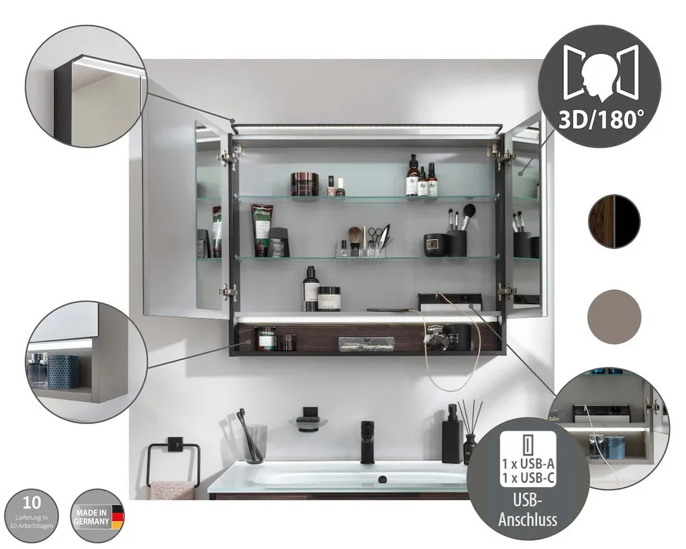 B.Paris Spiegelschrank 2T LED