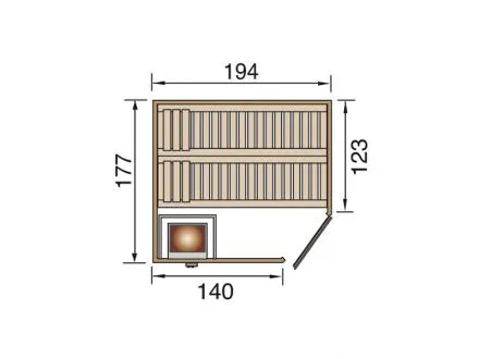 Element-Ecksauna VARBERG 2 HT,