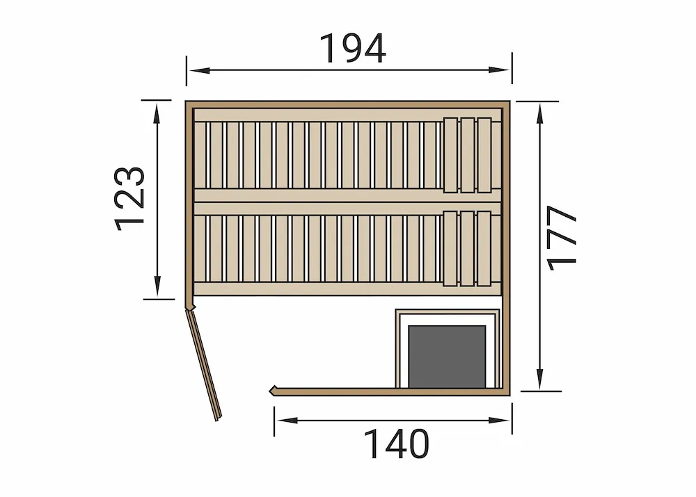 Element-Ecksauna VARBERG 2 HT,