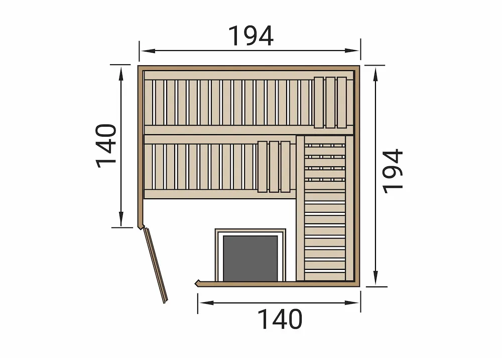 Element-Ecksauna VARBERG 3 HT,