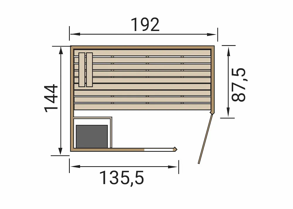 MH-Elementsauna,38 mm LAUKKALA