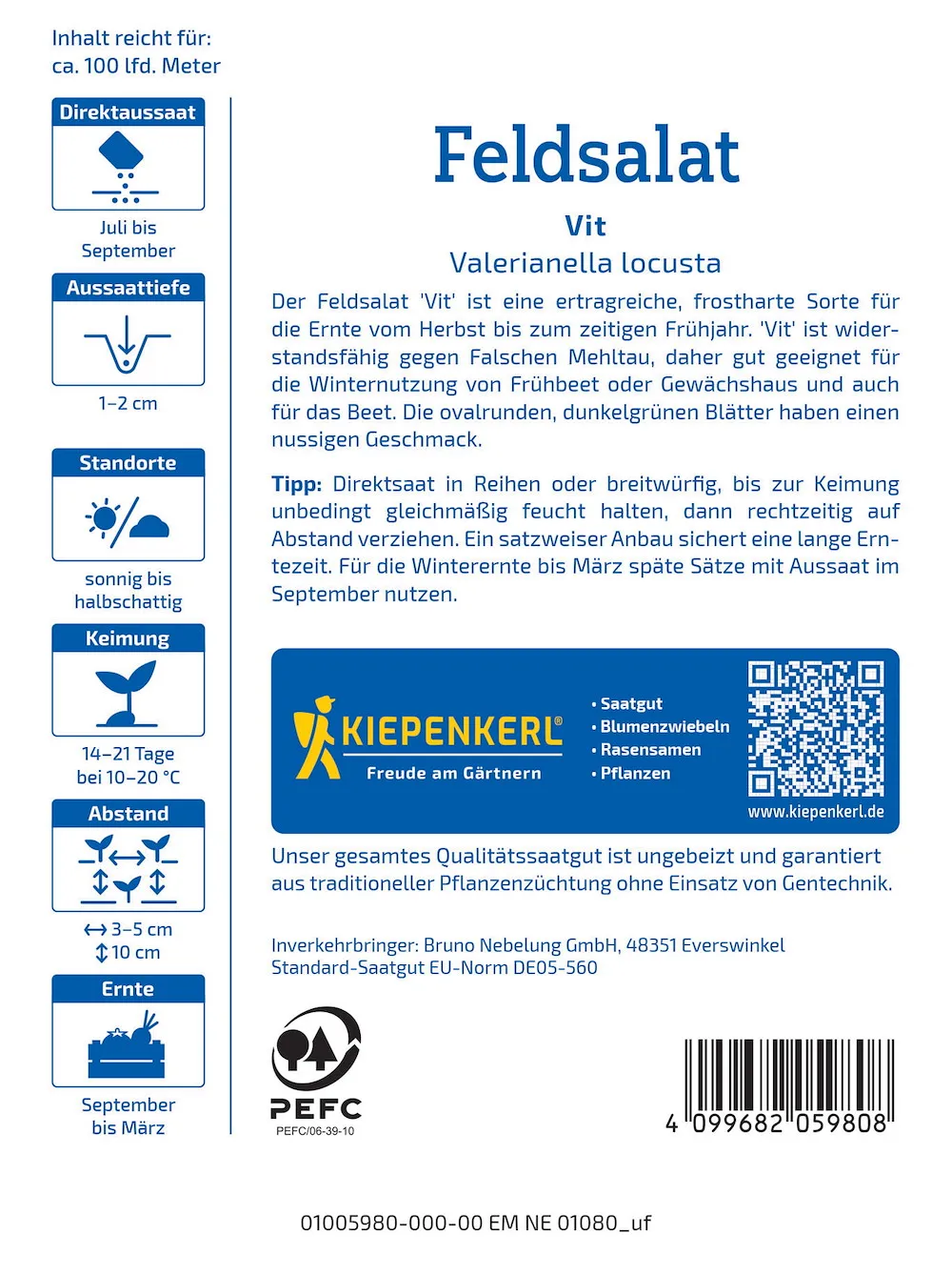 Feldsalat Vit, Vorteilspackung