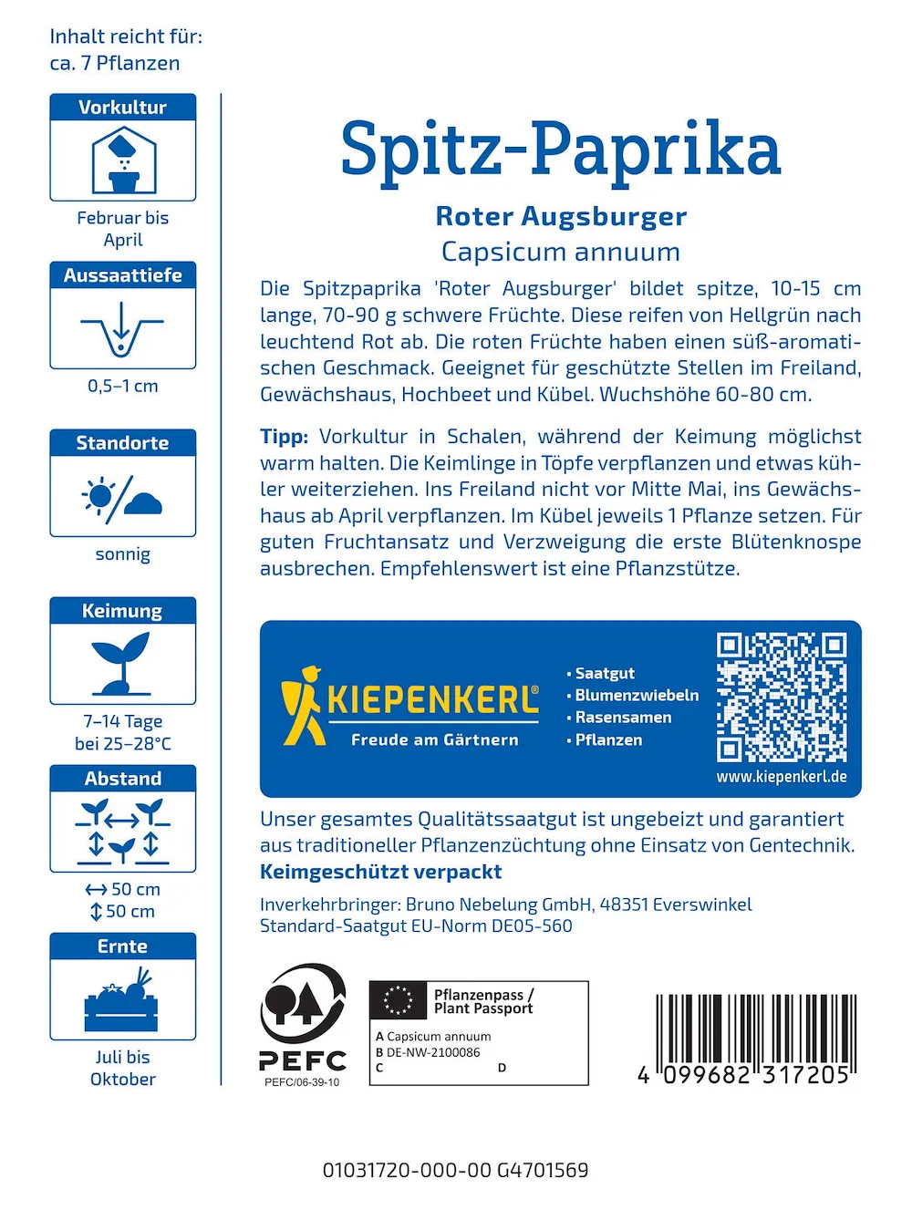Spitz-Paprika Roter Augsburger