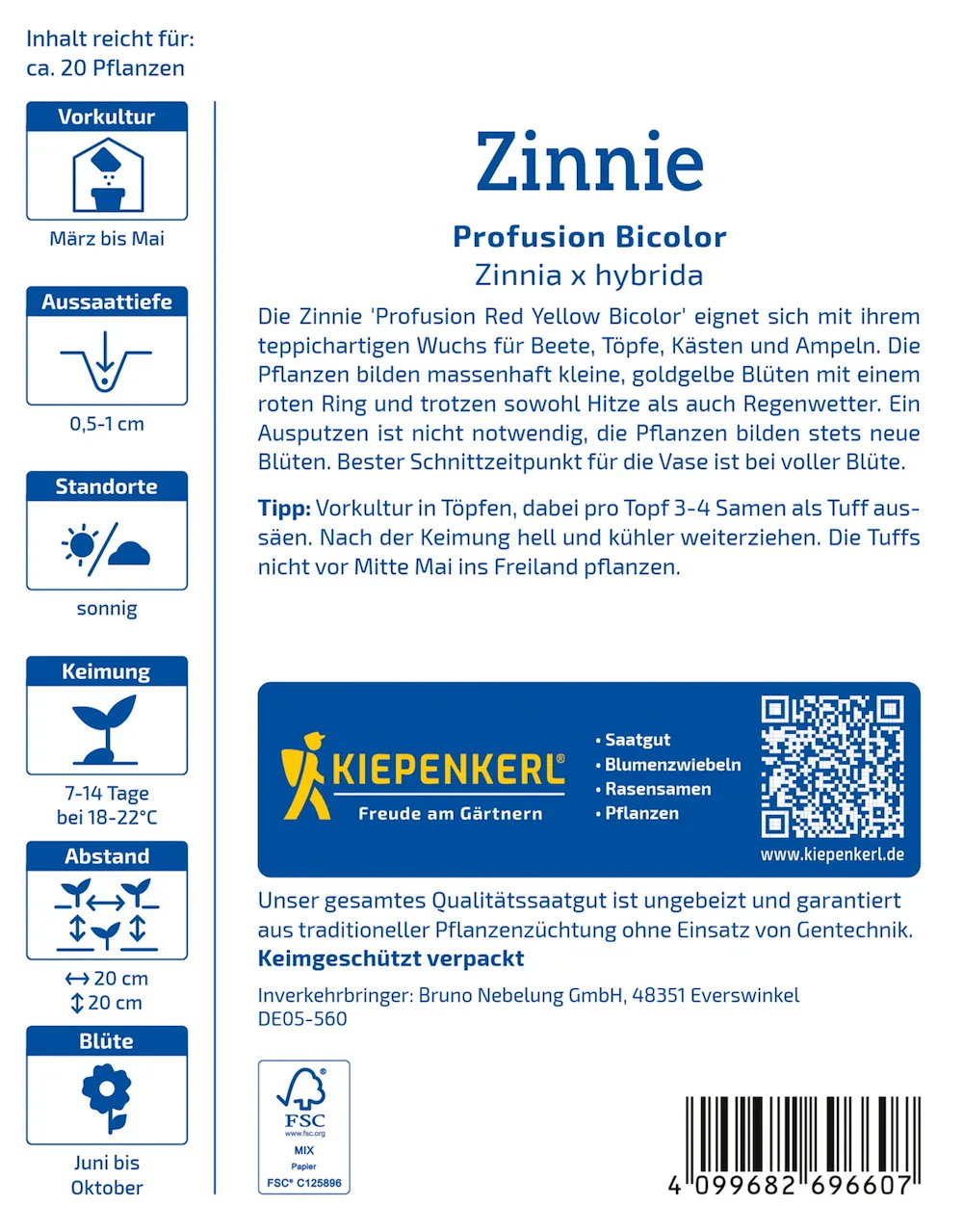 Zinnie Profusion Bicolor