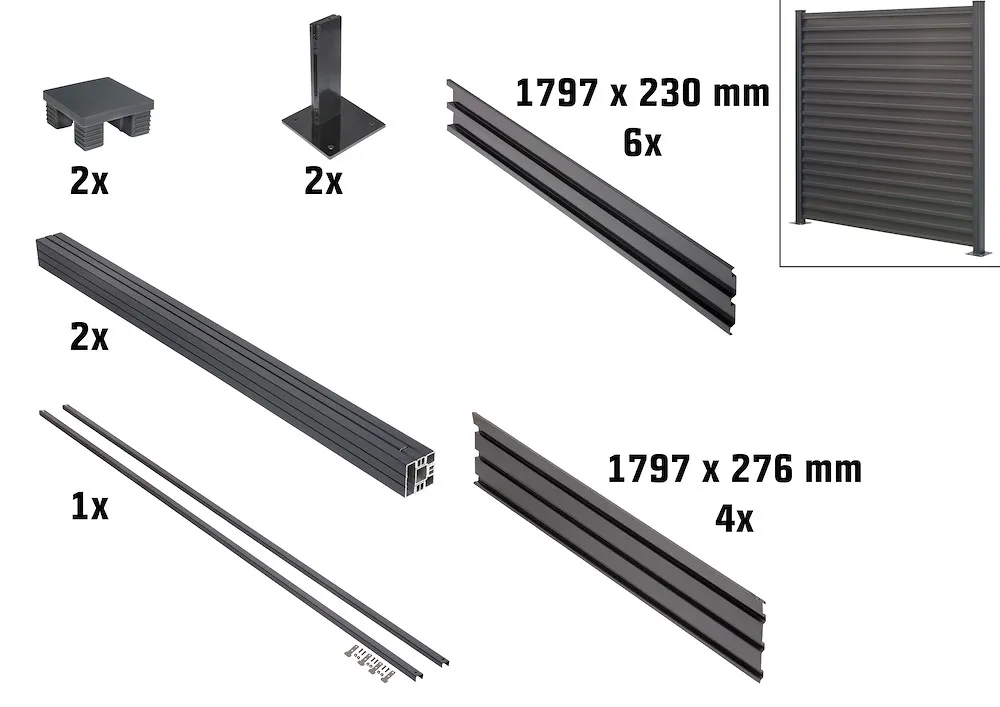 Steckzaun-Set Stahlblech