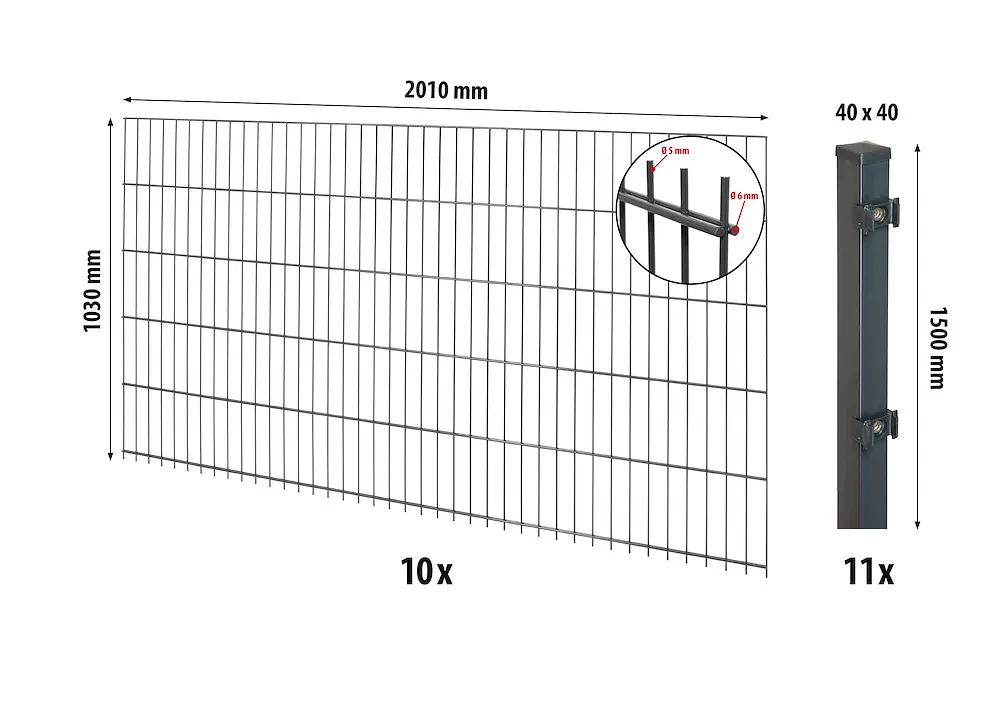 Comfort DS-Mattenzaun-Set 1030