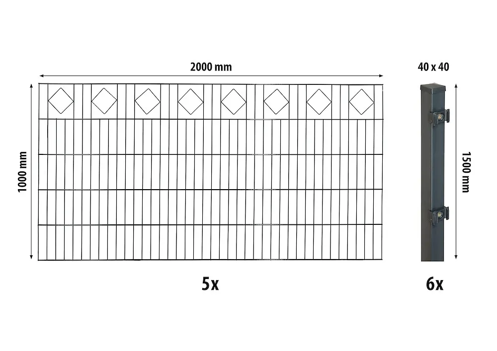 Dekor-DS-Mattenzaun-Set 1000