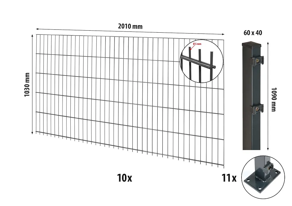 Comfort DS-Mattenzaun-Set 1030