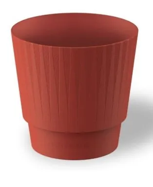 Vaso Plisse' 18cm Zinnoberrot