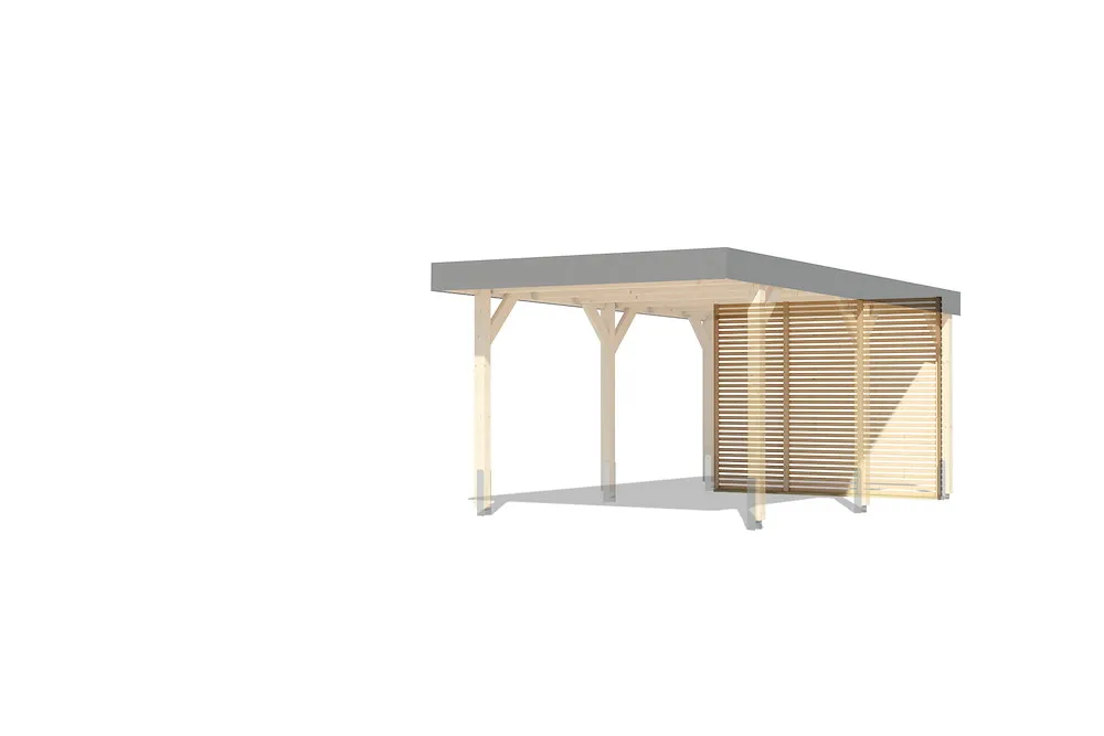 R&uuml;ckwand Einzelcarport Lam.