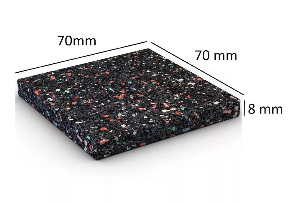 Unterlagepad 8 mm 70x70 Gummi