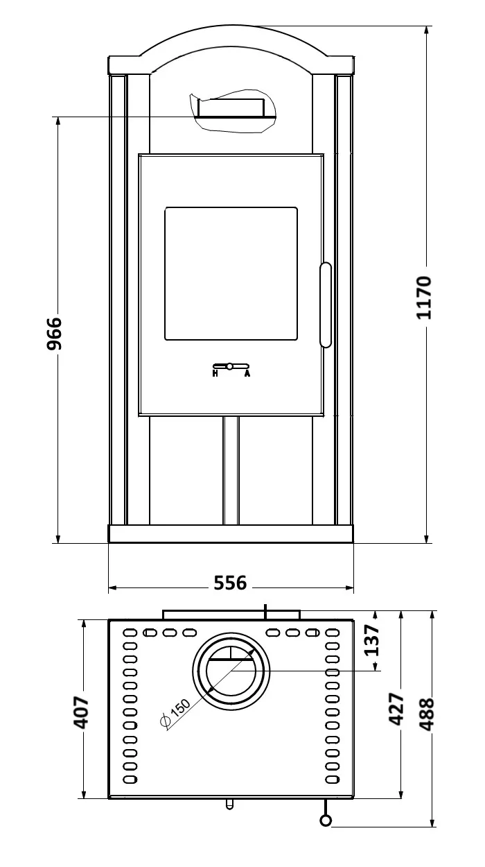 Kaminofen Typ10842-Gron