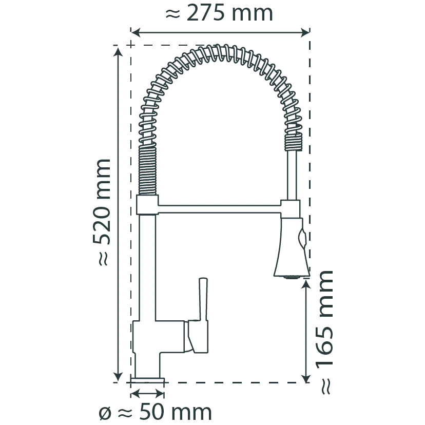 CORNWALL Spiralfeder Sp&uuml;ltisch
