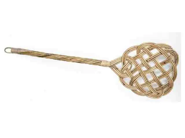 Teppichklopfer Rattan Grau