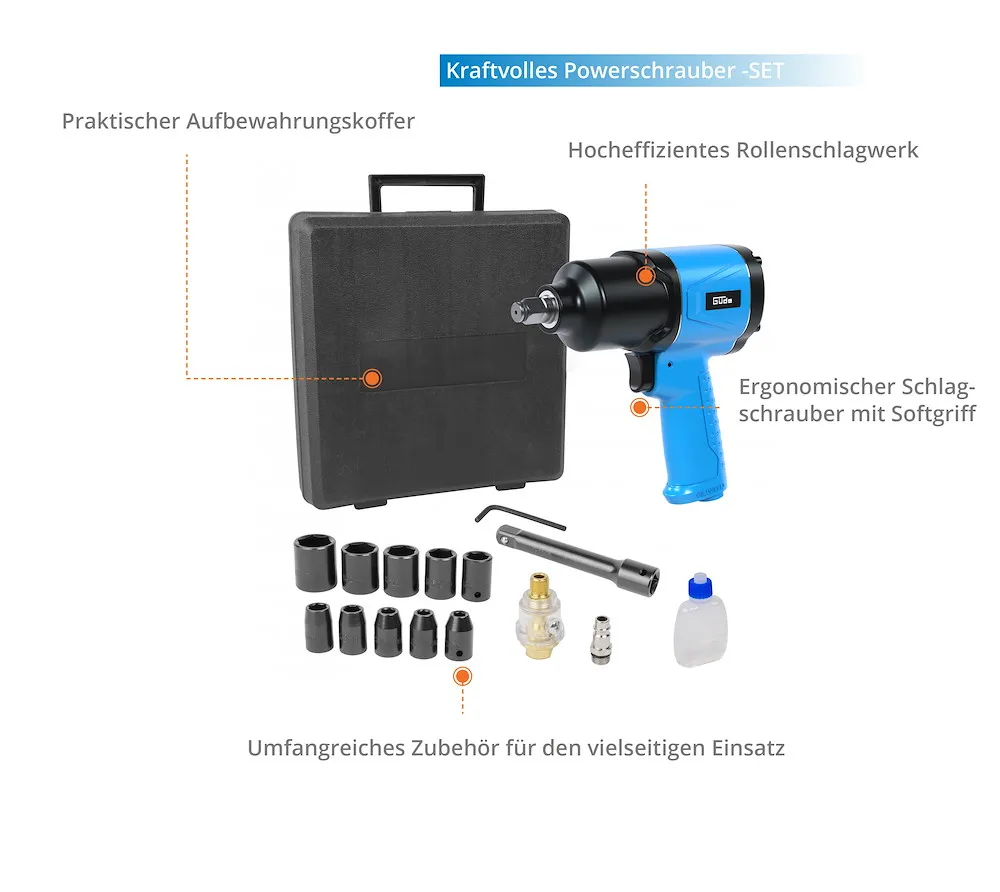 Druckluft-Schlagschrauber-Set