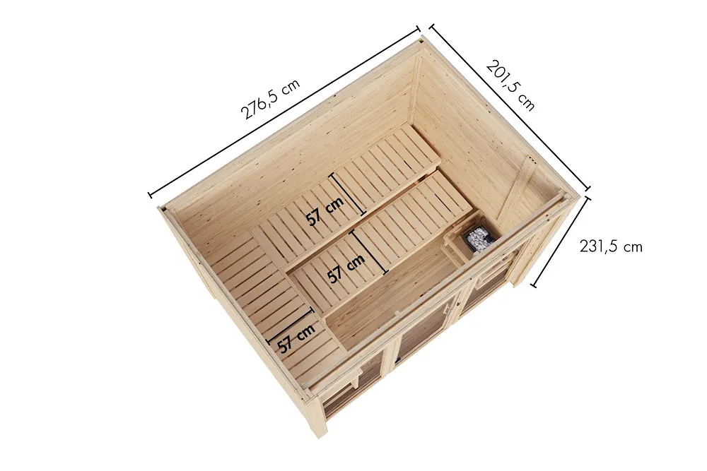 Sauna Hycore 3 o. Zub. natur