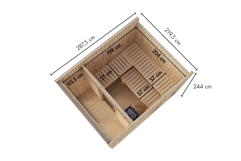 Sauna Delano o. Zub. natur